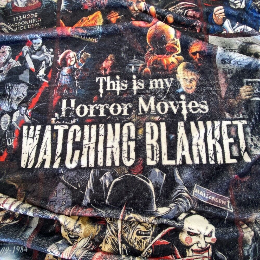 Halloween My Horror Movies Throw Blanket Vibrant Colors 52x40 Cozy Horror Movie